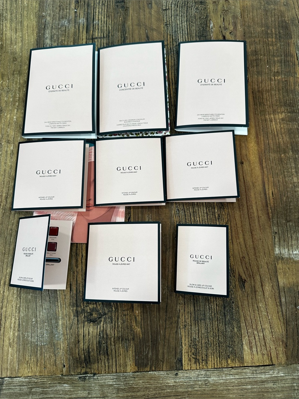 Gucci Pale Pink and Black Sample Card Set